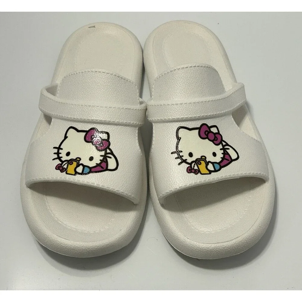 Hello Kitty by Sanrio White Slides/Sandals Youth Size 38/39 (US 6/7)